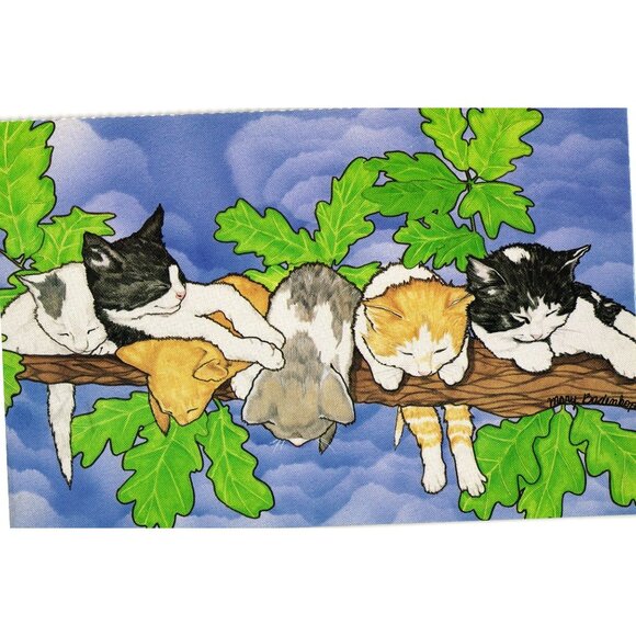 Vintage Postcard With Cats Resting On A Tree Branch By Mary Badenhop - Picture 1 of 2